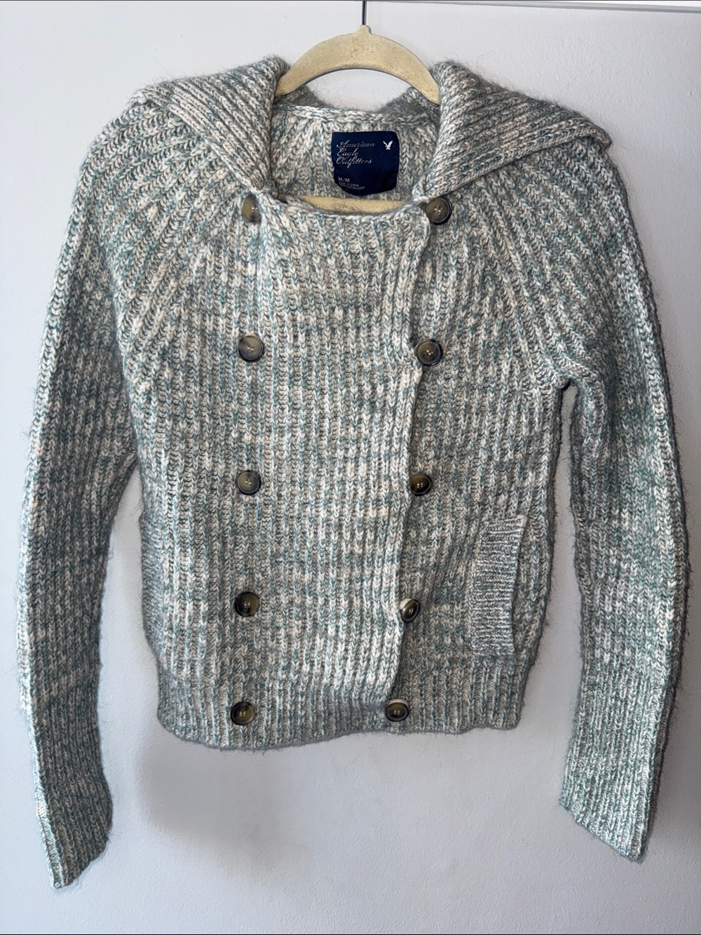 American Eagle Outfitters Gray Cowl Neck Sweater/Jacket
